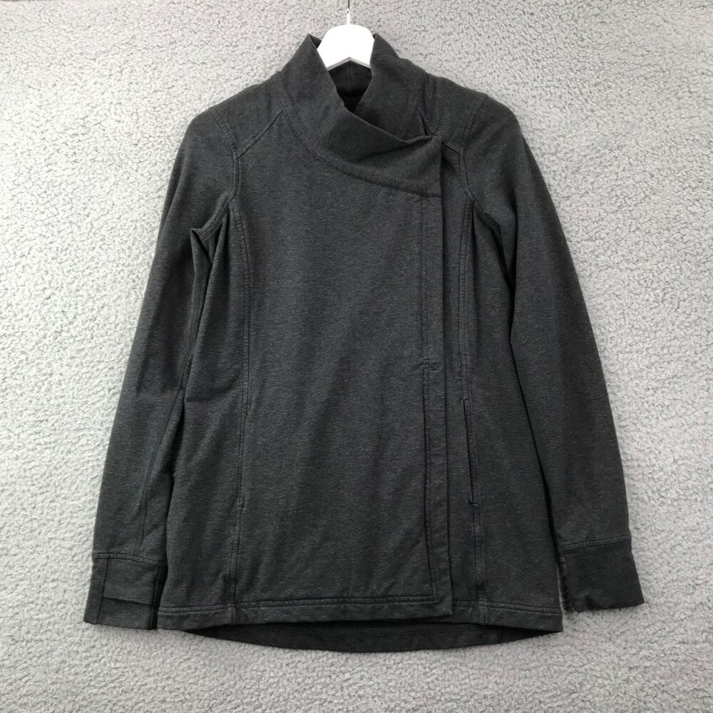 LULULEMON Women's Size‎ 4 Coast Wrap Heathered Mod Black/Gray Long Sleeve Jacket